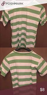 Light Green And White Striped T Shirt Stripe Tshirt White Stripes Tshirt White Stripe