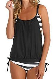 Black And White Swimsuits Women S Women S Black White Striped Tankini Swimsuits 2 Piece Bikini Bathing Suit Black Zhensie Kupalniki Tankini Modnye Stili