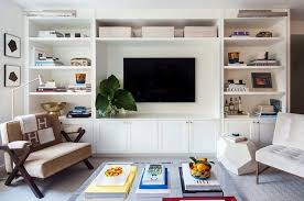 Living Room With Built In Media Center Transitional Living Room Living Room Built Ins Living Room Tv Bookshelves Built In