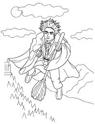 You could also print the image while using the print button above the image. Harry Potter Flying With Nimbus 2000 Coloring Page Netart