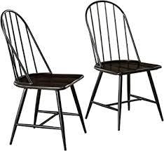 Sloane whitney windsor upholstered arm chair body fabric: Amazon Com Target Marketing Systems Windsor Set Of 2 Mixed Media Spindle Back Dining Chairs With Saddle Seat Set Of 2 Black Espresso Chairs
