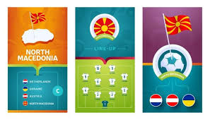 Voor herhaling vatbaar!en nieuwe vrienden gemaakt! Macedonie Vlag Waait In De Wind Premium Vector