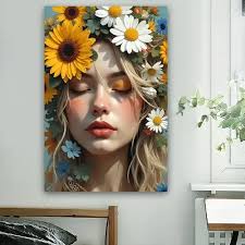 1pc frameless floral wall art print