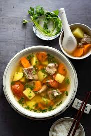 Pork Rib Soup With Potatoes And Carrots Stovetop Pressure Cooker Delightful Plate Recipe Pork Ribs Stew Recipes Pork Soup