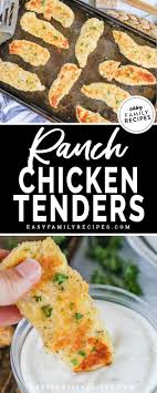 Preheat the oven to 400 degrees and move the rack to the second highest placement inside the oven. Ranch Baked Chicken Tenders Easy Family Recipes