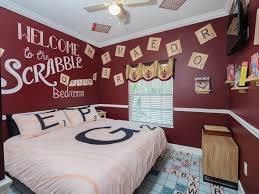 Unscramble Puzzles All Over This Bedroom At Great Escape Parkside Vacation Home Rental In The Disney A With Images Bedroom Themes Vacation Home Rentals Disney Themed Rooms