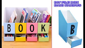 Diy simple file box rak buku sederhana dari. Cara Mudah Membuat Rak Buku Dari Kardus Bekas Diy File Box From Cardboard Youtube