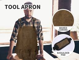 12 pockets tool apron waterproof workshop apron woodworking gardening carpenter. Waxed Canvas Tool Apron Adjustable Workshop Chef Waterproof Woodworking Pockets Ebay