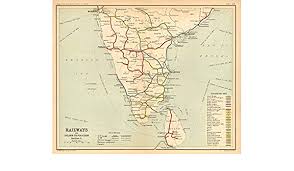 Railway map of kerala and tamilnadu. British India Railways South Tamil Nadu Karnataka Kerala Maharashtra 1909 Old Map Antique Map Vintage Map Printed Maps Of India Amazon Ca Home