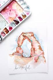 Delicate Arch Watercolor Print Moab Utah Dessert Art Etsy Art Box Subscription Delicate Arch Art Supply Box