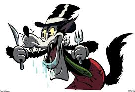 Big bad wolf peeking from tree. Big Bad Wolf Old Cartoon Novocom Top