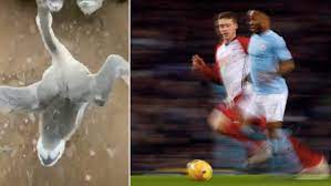 Raheem sterling explains why his shift in mentality in front of goal will help him break his duck against manchester united this weekend. Raheem Sterling Hilariously Reacts To Viral Video Of Goose Running Like Him Sportbible