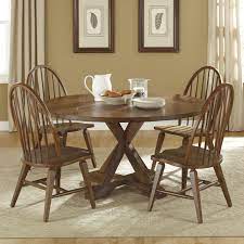 Hearthstone Five Piece Round Top Pedestal Table And Spindle Back Chair Set By Liberty Furniture Round Dining Room Sets Liberty Furniture Pedestal Dining Table
