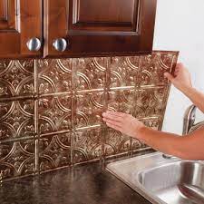 The heat resistant backsplash offers a. Fasade 18 25 In X 24 25 In Oil Rubbed Bronze Quilted Pvc Decorative Backsplash Panel B54 26 The Home Depot