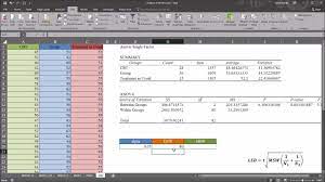 One Way Anova With Lsd Least Significant Difference Post Hoc Test In Excel Youtube