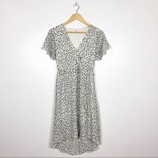 Sienna Sky Dresses Sienna Sky White Blue Floral Faux Wrap Dress Xs Poshmark