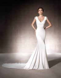Melia San Patrick Brunswick Short Sleeve Wedding Dress Pronovias Wedding Dress Crepe Wedding Dress