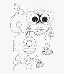 Owls coloring pages are suitable for children of any age. Owl Diaries Coloring Pages Cute Owl With Bees Coloring Cute Owl Clipart Black And White Free Transparent Clipart Clipartkey