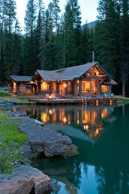 Log Cabin On The Lake Just Not In Montana Somewhere In Tennessee Or Georgia Would Be Fine With Me My Dream Home Rustic Cabin Cabins In The Woods
