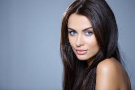 Young Woman with Perfect Skin and Blue-green Smoky Eyes Eye Shad Stock  Photo