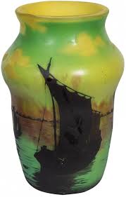 Property Of A Private Collector Daum Nancy Cameo Glass Vase France Circa 1900 10 Decorated With Ancient Chinese Sai Glass Art Ancient Chinese Daum