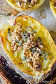 Roasted Spaghetti Squash With Brown Butter Sage Walnuts Recipe Paleo Thanksgiving Recipes Squash Recipes Recipes