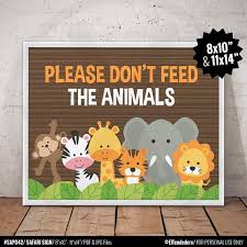 Safari Sign Printable Baby Shower Decorations Table Signs Jungle Kids Birthday Party Please Don T Feed The Animals Pdf Digital Download Jungle Birthday Party Baby Shower Kids Birthday Party
