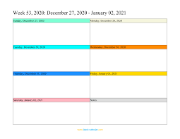 Select your week below for free weekly calendar downloads. Weekly Calendar 2021 Word Excel Pdf
