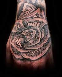 Money Rose Tattoo Hand Tattoos For Guys Dollar Tattoo Money Tattoo
