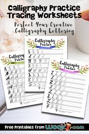 So i rounded up over twenty of my free hand lettering and brush calligraphy worksheets for you to get all the practice you could possibly want. Calligraphy Practice Tracing Worksheets Woo Jr Kids Activities