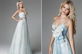 The wedding gown does not have to be the most elaborate dress you have ever owned. Light Blue Wedding Dresses For 2013