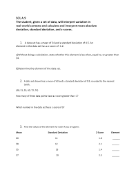 Sol A 9 Real World Contexts And Calculate And Interpret Mean Absolute