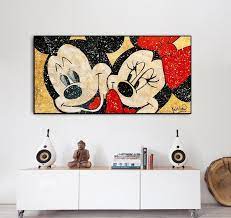 Mickey And Minnie Mouse Art Print Modern Art Print Disney Etsy In 2021 Disney Wall Art Modern Art Prints Office Prints