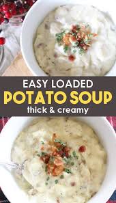 Easy Baked Potato Soup Recipe Baked Potato Soup Potato Soup Creamy Potato Soup Easy