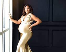 Gold Maternity Dress Etsy