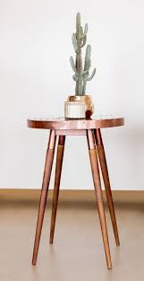 Aitken Timber Round Copper Side Table The Furniture Gallery Copper Side Table Table Copper Table