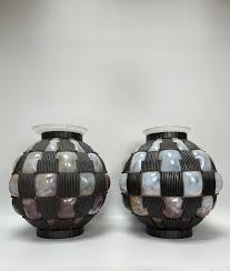 Daum Nancy Pair of Art Deco Vases