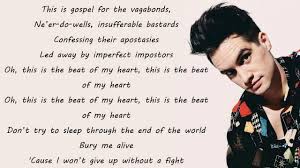This is gospel is about spencer smith's battle with addiction and alcoholism. Panic At The Disco This Is Gospel Lyrics Youtube
