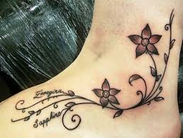 Image Detail For 3d Black Rose Flower Vine With Name Olivia Tattoo On Young Woman S Tatoeage Ideeen Enkelband Tatoeages Tatoeage