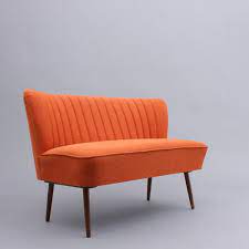 Chesterfield darcy 3 seater buttoned seat antique oxblood leather sofa settee. Velvet Point Sofas Cocktailsofa Im Stil Der 50er Jahre Orange Karlsruhe