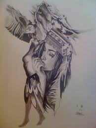 50 of the most beautiful wolf tattoo designs the internet has ever seen. Posts From August 2012 On Davidl20 S Blog Indian Girl Tattoos Native Tattoos Wolf Girl Tattoos