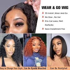 Wear and Go Glueless Bob Wig Human Hair Pre Plucked FA23