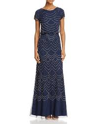 Adrianna papell bell sleeve floral metallic embroidered mesh sheath dress. Adrianna Papell Beaded Blouson Gown Bloomingdale S