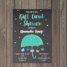 20% of your total on the shower gift. Amazon Com Gift Card Baby Shower Invitation Baby Sprinkle Invitation Umbrella Baby Shower Invitation For Girl Or Boy Chalkboard Look Baby Shower Invitation Custom Handmade