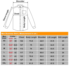 Mens Business Shirts Size Chart Coolmine Community School