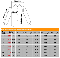 mens business shirts size chart coolmine community school