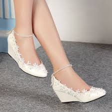Lace White Ivory Crystal Wedding Shoes Bridal Flat Low High Heel Wedge Size 4 10 Laceup Wedding Shoes Lace Fun Wedding Shoes Wedge Wedding Shoes