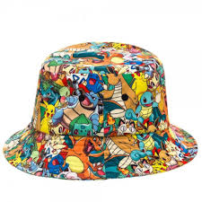 Pokemon Multi Characters All Over Print Bucket Cap Hat New Licensed Bucket Hat Fashion Pokemon Hat Cute Hats