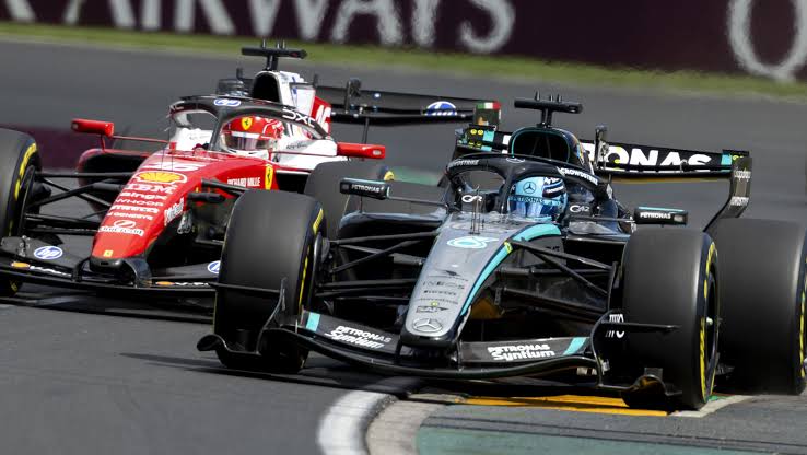 Australian GP: George Russell leads Mercedes 1-2 after Ferrari VSC gamble  fails