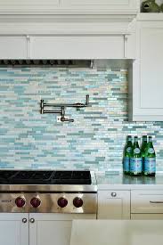 Glass tiles tend to be conversation starters, thanks to this iridescent, metallic quality. Silver And Blue Mosaic Kitchen Backsplash Tiles Cottage Kitchen